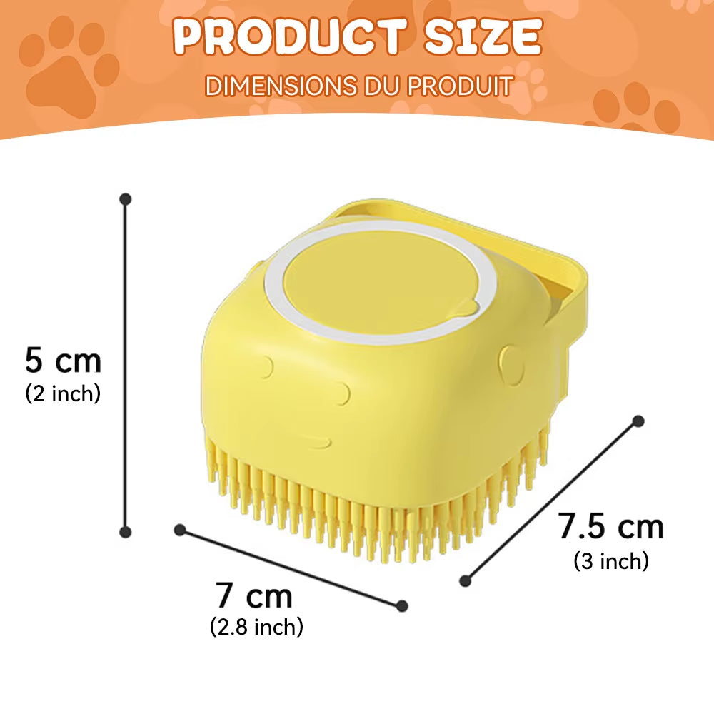 Cepillo de baño para perros, cepillo de masaje para mascotas, dispensador de champú, cepillo de silicona suave con cerdas de goma para perros y gatos, herramienta de aseo para la ducha.
